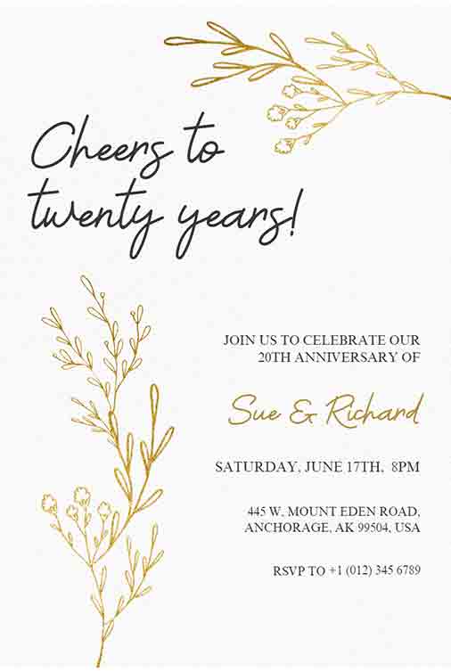 Anniversary Invitation Templates - Free | Edit | Download