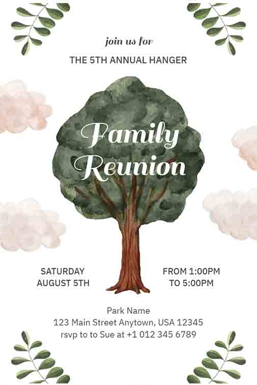Family Reunion Invitation Templates Free Editable