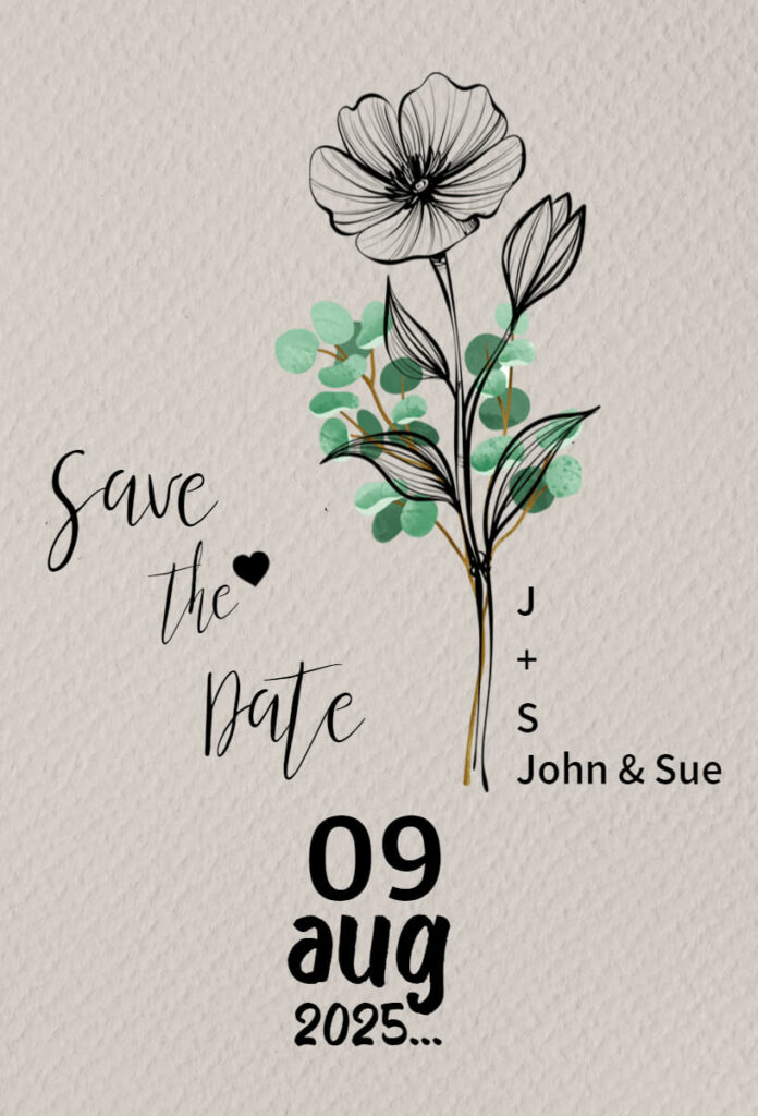 Swirl Save The Date Invitation