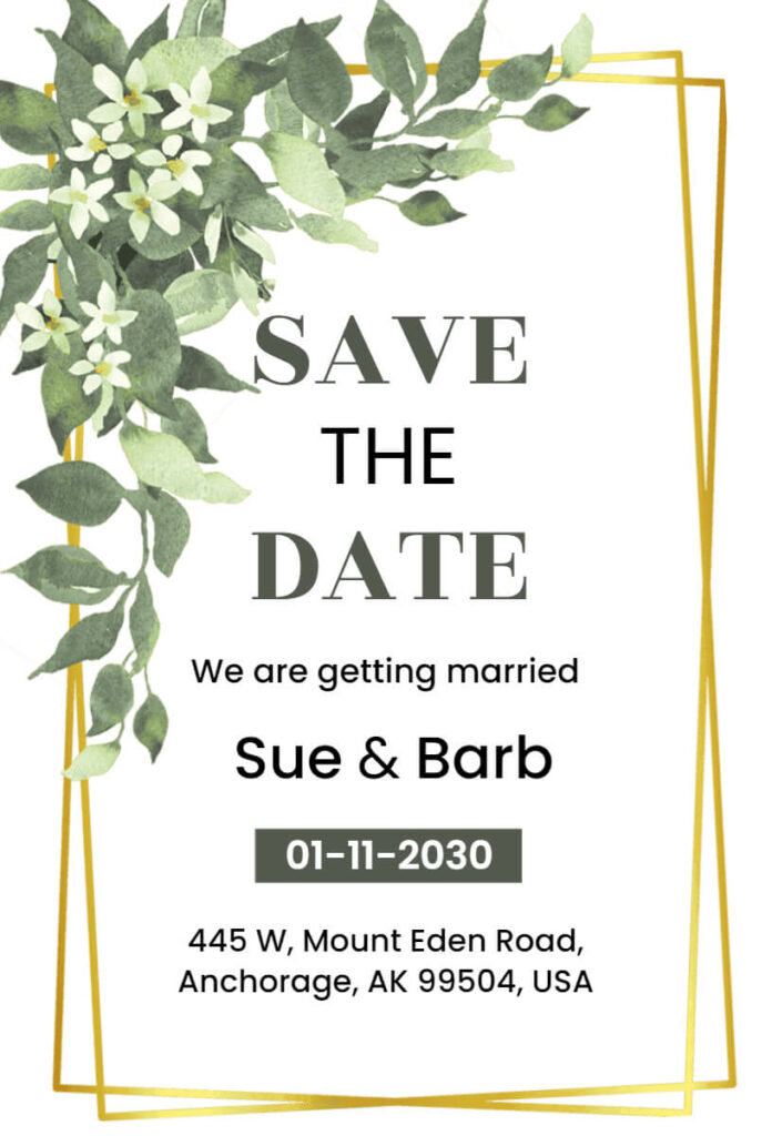 White Flower Save The Date Invitation