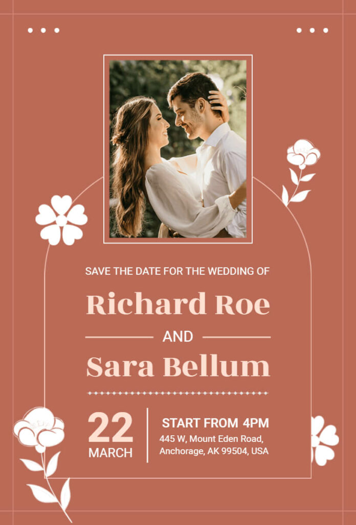 Beautiful White Floral Save The Date Invitation