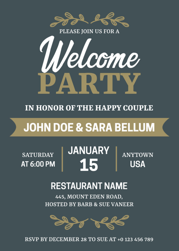 River Bed Welcome Party Invitation Template