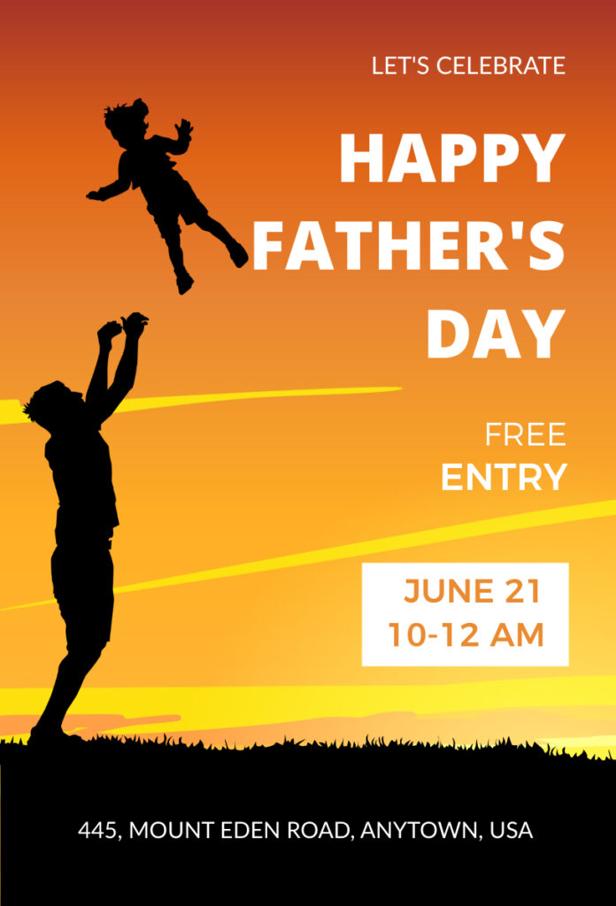 Yellow Father's Day Invitation Template