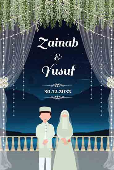 Beautiful Muslim Wedding Invitation 