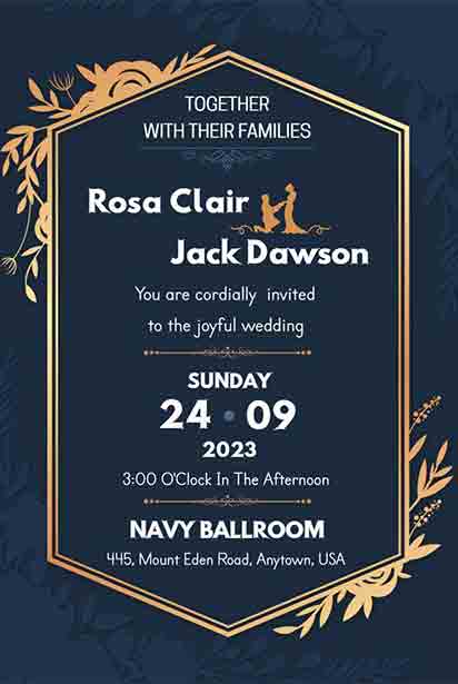 Big Stone Portrait Wedding Invitation 