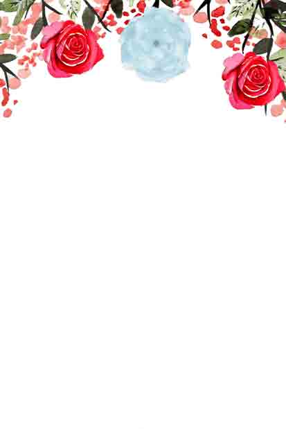 Watercolor Rose Flower Wedding Invitation