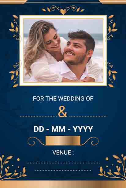 Blue And Di Serria Blank Wedding Invitation