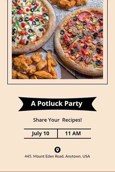 Champagne Dinner Lunch Invitation Template