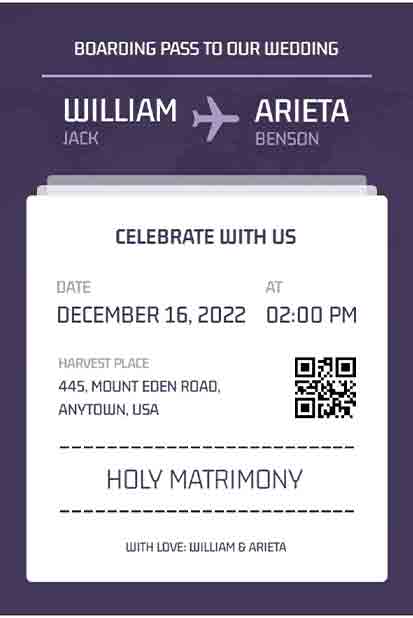 Clear Day And Ceramic Portrait Wedding Invitation