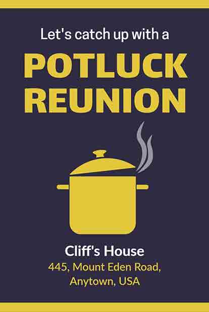 Ebony Clay And Hokey Pokey Potluck Invitation Template