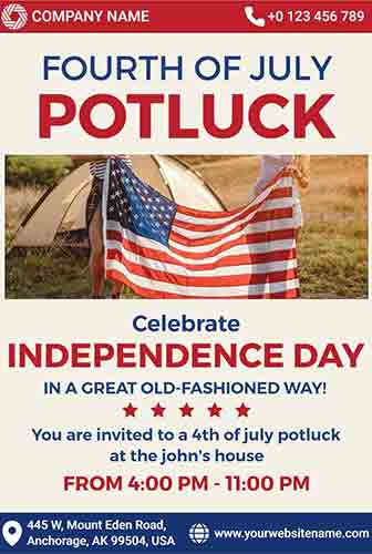 Ecru White 4th Of July Invitation Template