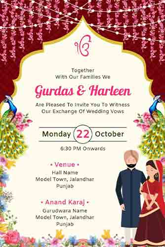 Punjabi Wedding Invitation