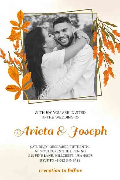 Fall Wedding Invitation Templates Free Customizable Fall Wedding Invitation Templates Free Customizable