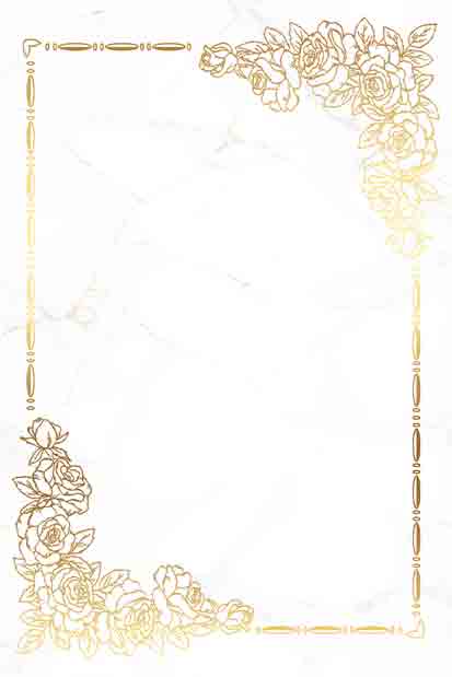 Golden Frame Wedding Invitation