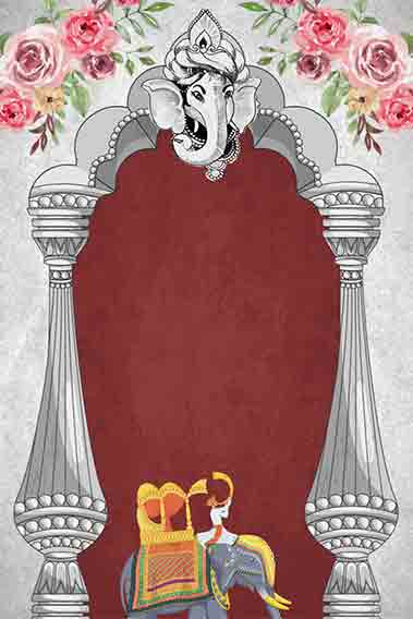 Grey And Colorful Flowers Wedding Invitation