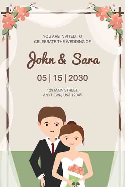 Illustration Wedding Invitation 