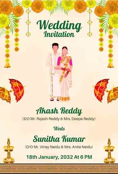 Indian Wedding Invitation Templates Free Edit Download