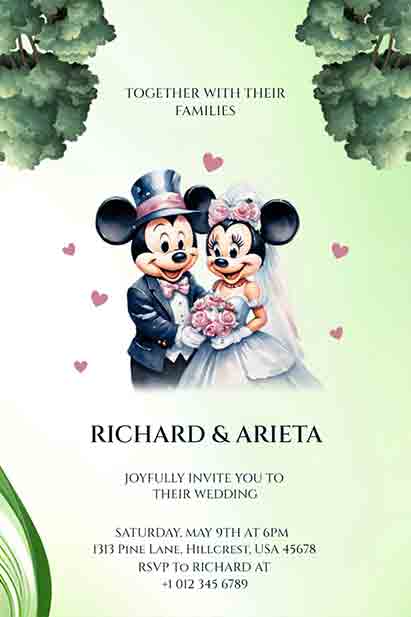 Mickey Mouse Wedding Invitation 