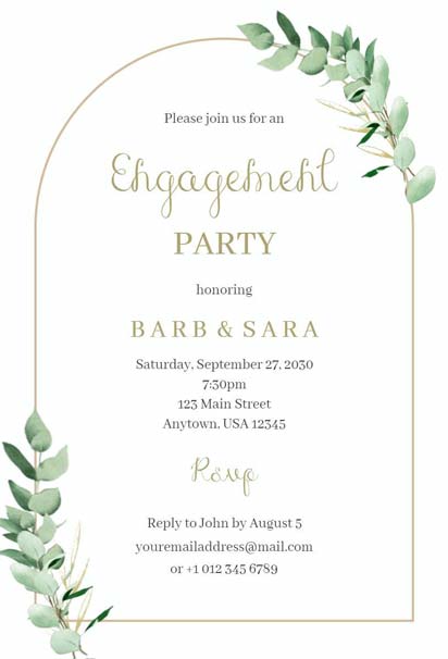 Modern Engagement Party Invitation Template with sleek typography and contemporary design for a stylish celebration