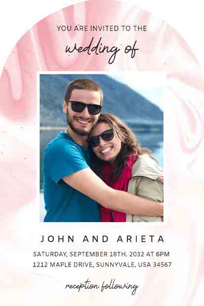 Modern Marble Wedding Invitation 