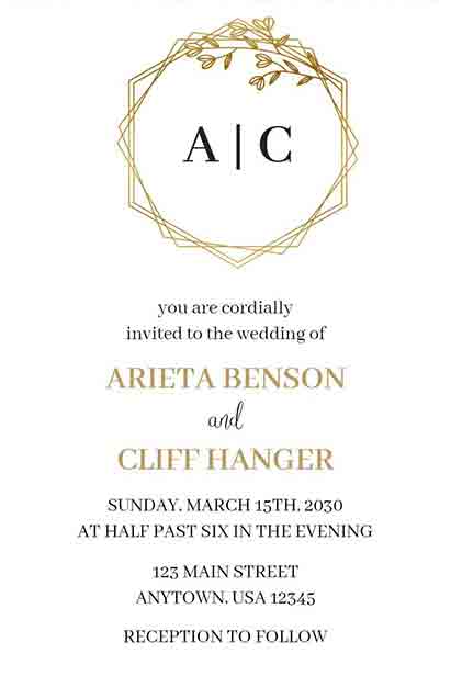 Monogram Wedding Invitation 