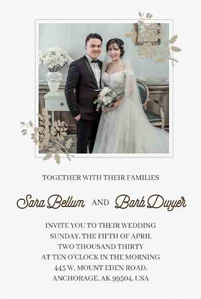 Photo Frame Wedding Invitation 
