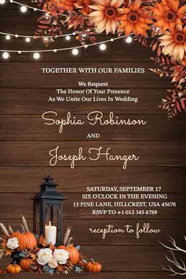 Fall Wedding Invitation Templates Free Customizable Fall Wedding Invitation Templates Free Customizable