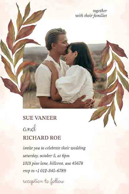 Fall Wedding Invitation Templates Free Customizable Fall Wedding Invitation Templates Free Customizable