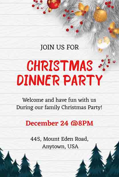 Seashell And Madras Christmas Party Invitation Template