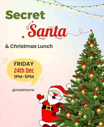 Secret Santa Christmas Lunch Invitation Template