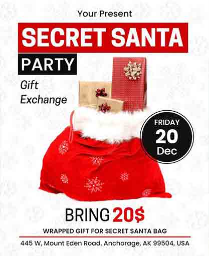 Secret Santa Party Invitation Template
