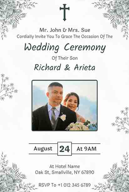 Simple Photo Christian Wedding Invitation
