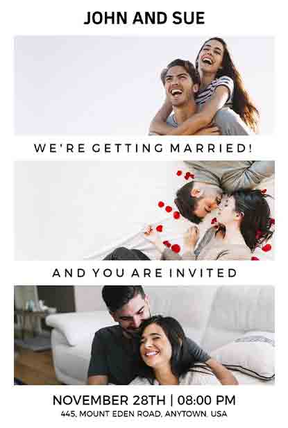 simple white Wedding Invitation 