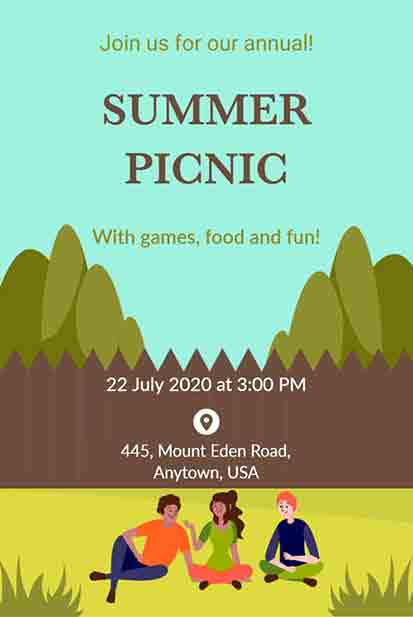Picnic Invitation Templates - Free | Editable | Printable