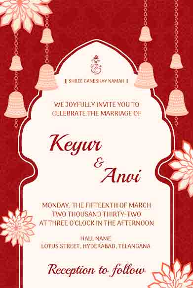 Telugu Wedding Invitation Card 