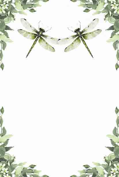 Watercolor Dragonfly Wedding Invitation