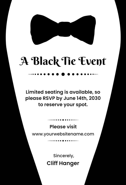 Black Tie Event Invitation Design with Elegant and Formal Touches