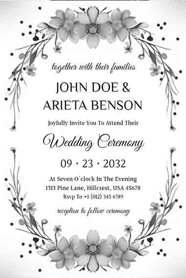 Black And White Wedding Invitation Templates