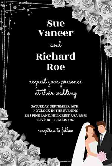 Elegant Black and White Wedding Invitation Design