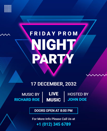 Friday Prom Party Night Invitation with Fun and Festive Design Elements