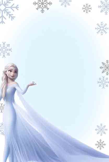 Winter Wonderland Frozen 7th Birthday Party Invitation with Snowflakes Design