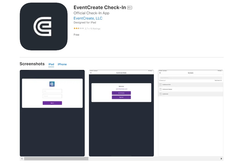 Eventcreate App View