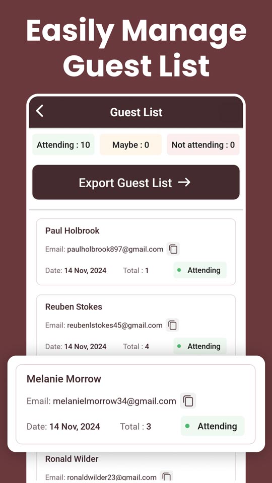 Check and finalize your RSVP card for a perfect finish