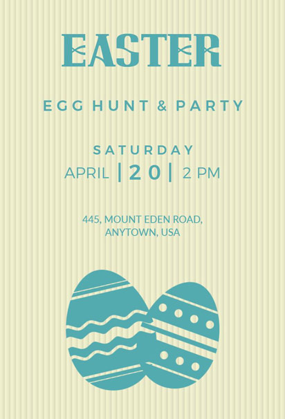 Vintage Easter Egg Hunt Invitation Template for Easter Brunch