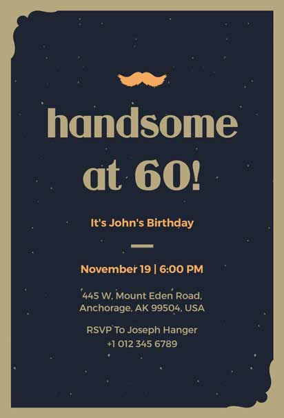 60th Birthday Invitation 2025 with a Modern and Festive Design