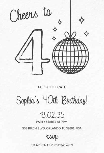 Black White Invitations Birthday Party Invitation Templates Free
