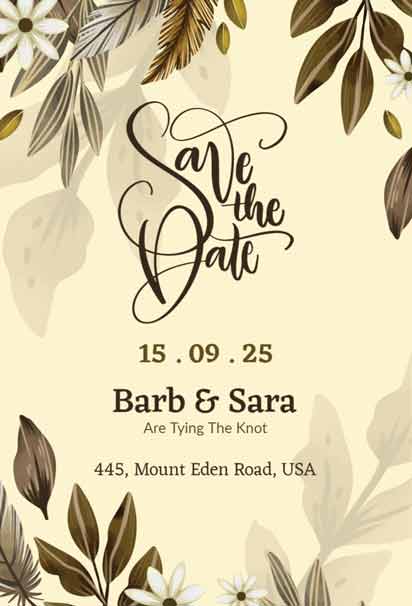 Double Pearl Lusta Save the Date Invitation with a Sophisticated and Timeless Design