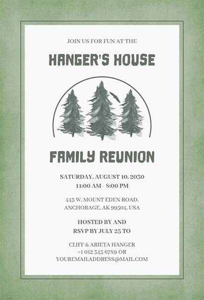 Family Reunion Design Featuring Lush Greenery, Forest Backdrop, and Nature-Inspired Accents