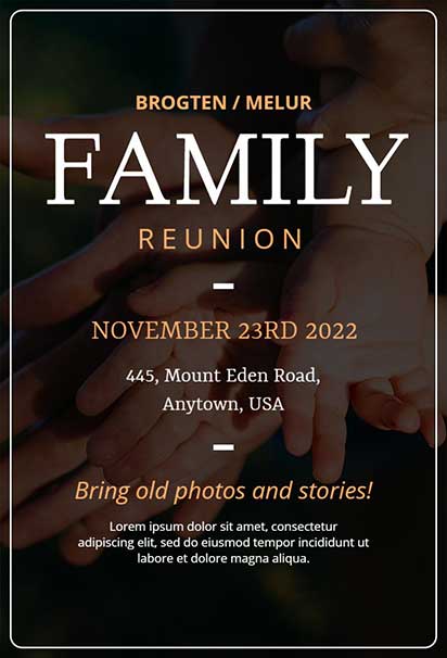 Family Reunion Design With Hand-Holding Illustrations and a Warm, Inviting Theme