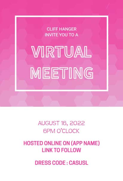 Kobi and White Formal Pink Invitation Template featuring an elegant and sophisticated design